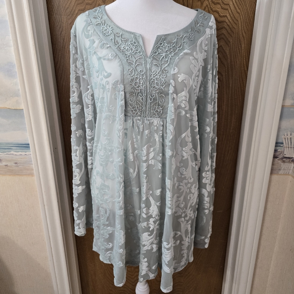 Indigo Soul Light Sage Green Tunic